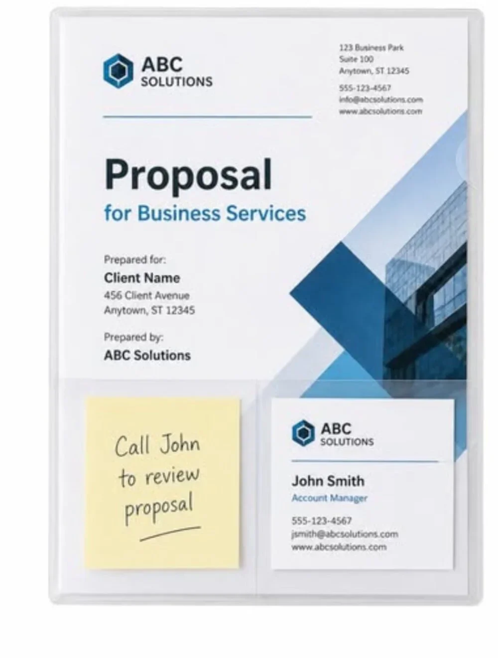 48 - Clear 2-Pocket Presentation Folder Organizer Business Proposal Holder